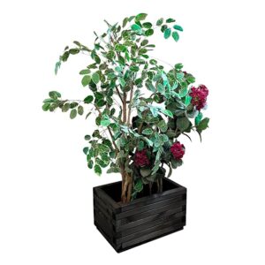 Massiv plantekasse, sort, 60 x 40 x 35 cm