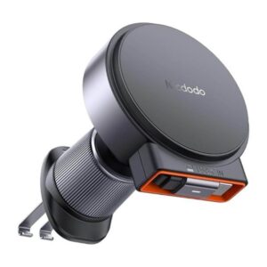 Mcdodo CH-3000 wireless car charger with retractable USB-C cable 15W (black)