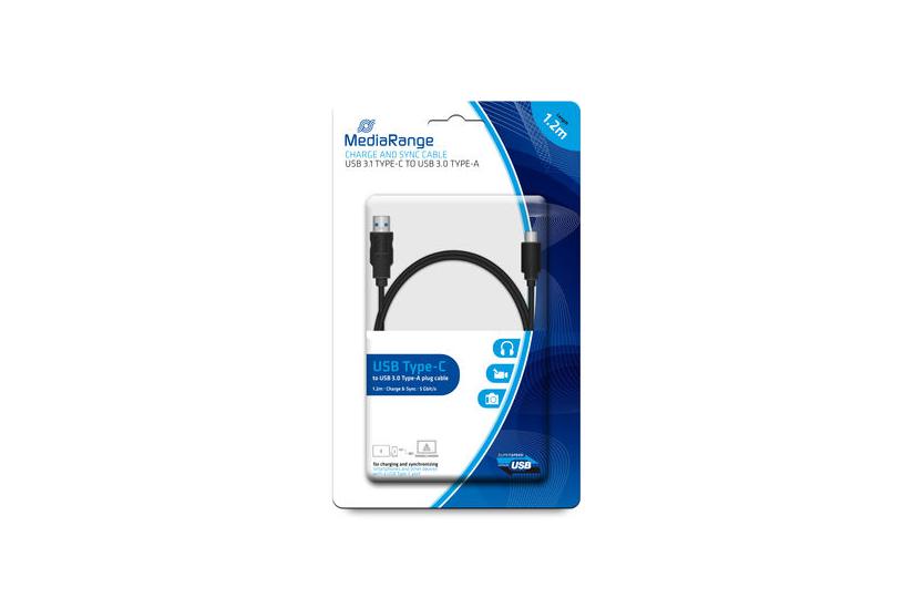 MediaRange Lade- & Datenkabel USB 3.0 auf USB Type-C 1.2m sc