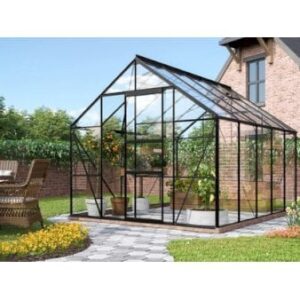 Merkur drivhus Model 8300 3 mm. hærdet glas, uden sokkel Sort Glas