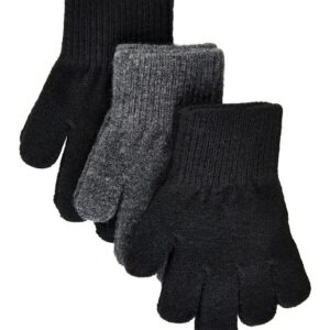 Mikk-Line Handsker - Uld/Polyamid - 3-pak - Sort/Antrazite/Sort