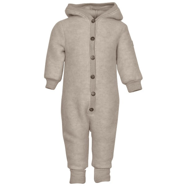 Mikk-Line - Køredragt Wool Baby Suit - Melange Offwhite - 68