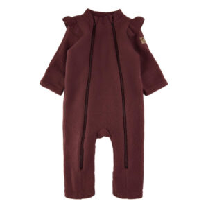 Mikk-Line - Køredragt Wool Double Zip Frill Suit - Decadent Chocolate - 68