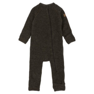 Mikk-Line - Wool Baby Suit - Dark Brown Melange - 68