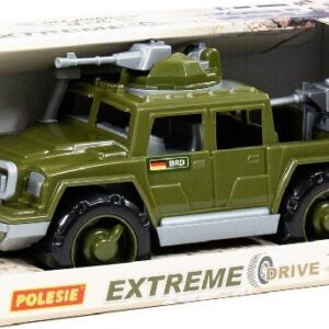 Militær Legetøjsbil Med Gevær - Jeep - Grøn - 32 Cm - Polesie