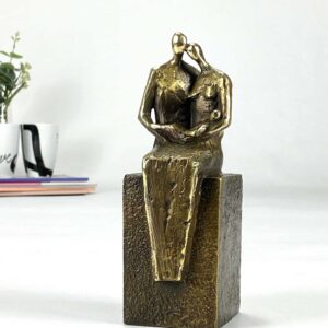 Min familie med 1 barn - tryghed og fællesskab - ægte bronze