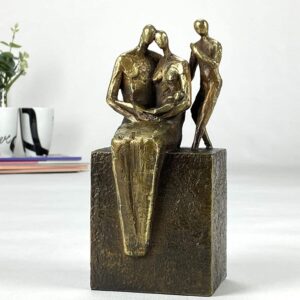 Min familie med 2 børn - tryghed og fællesskab - ægte bronze