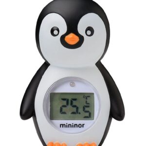 Mininor Badetermometer - Pingvin - Sort/Hvid