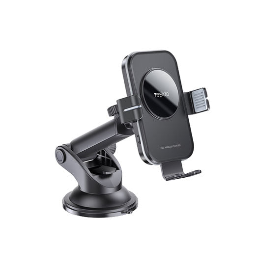 Mobilholder m. Trådløs Oplader til Bil - 15W - YESIDO®
