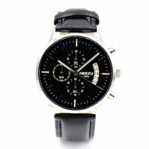 NIBOSI Classic Black Leather Herreur