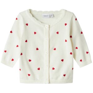 Name It Cardigan NbfFisilly Cloud Dancer - Hjerter
