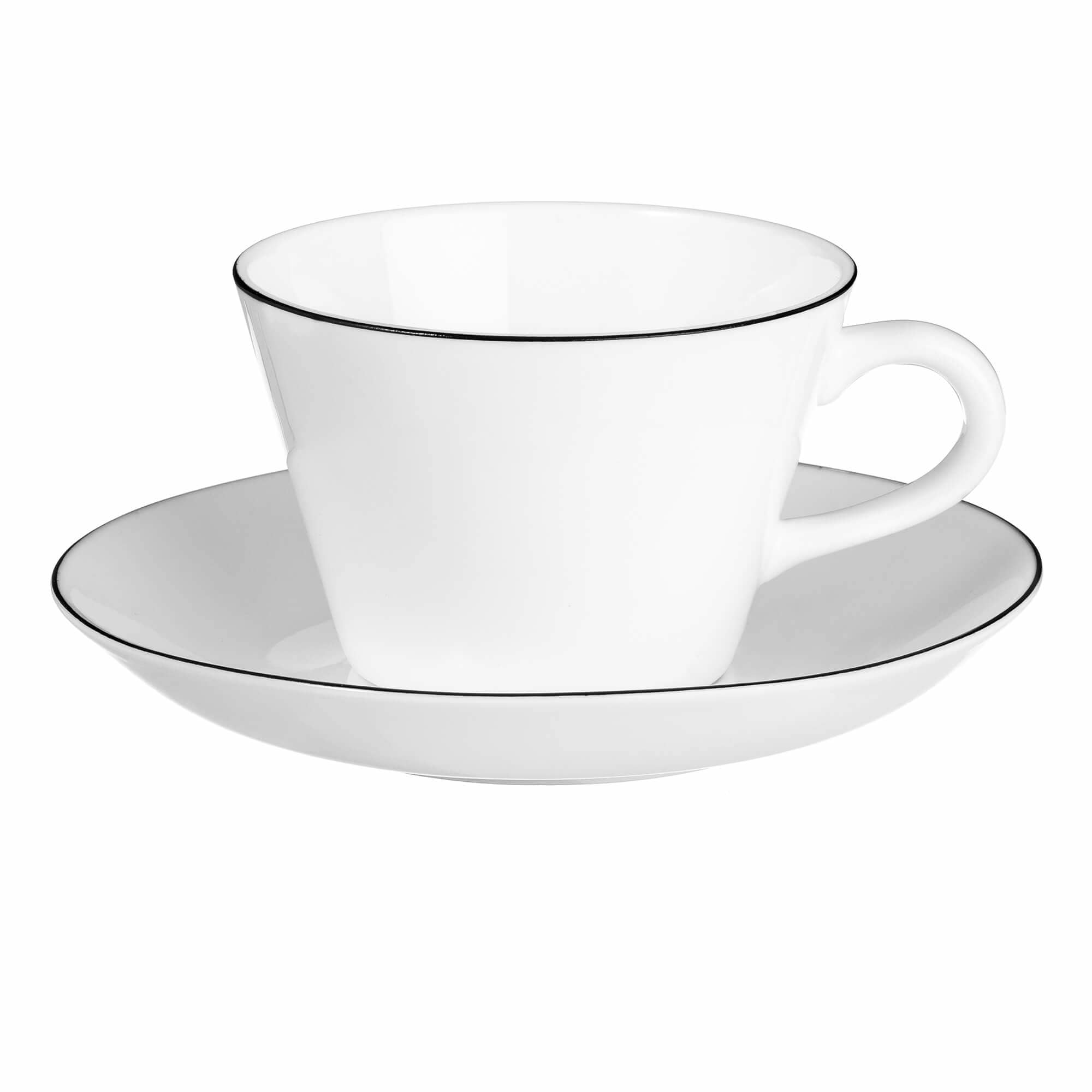 Natur Snehvid kaffekop med underkop, 15 cl