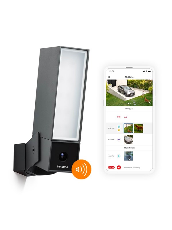 Netatmo Smart Outdoor Camera with Siren - Black