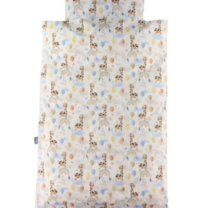 Nørgaard Madsens Sengetøj - Baby - Hvid m. Giraf på Regnbue, Bal