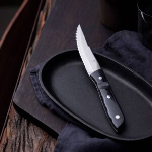 Old Farmer Micarta steakkniv XL 4 dele, sort/stål