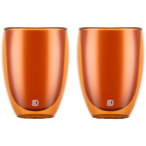 PAVINA dobbeltsidet glas 35 cl, orange, 2 stk.