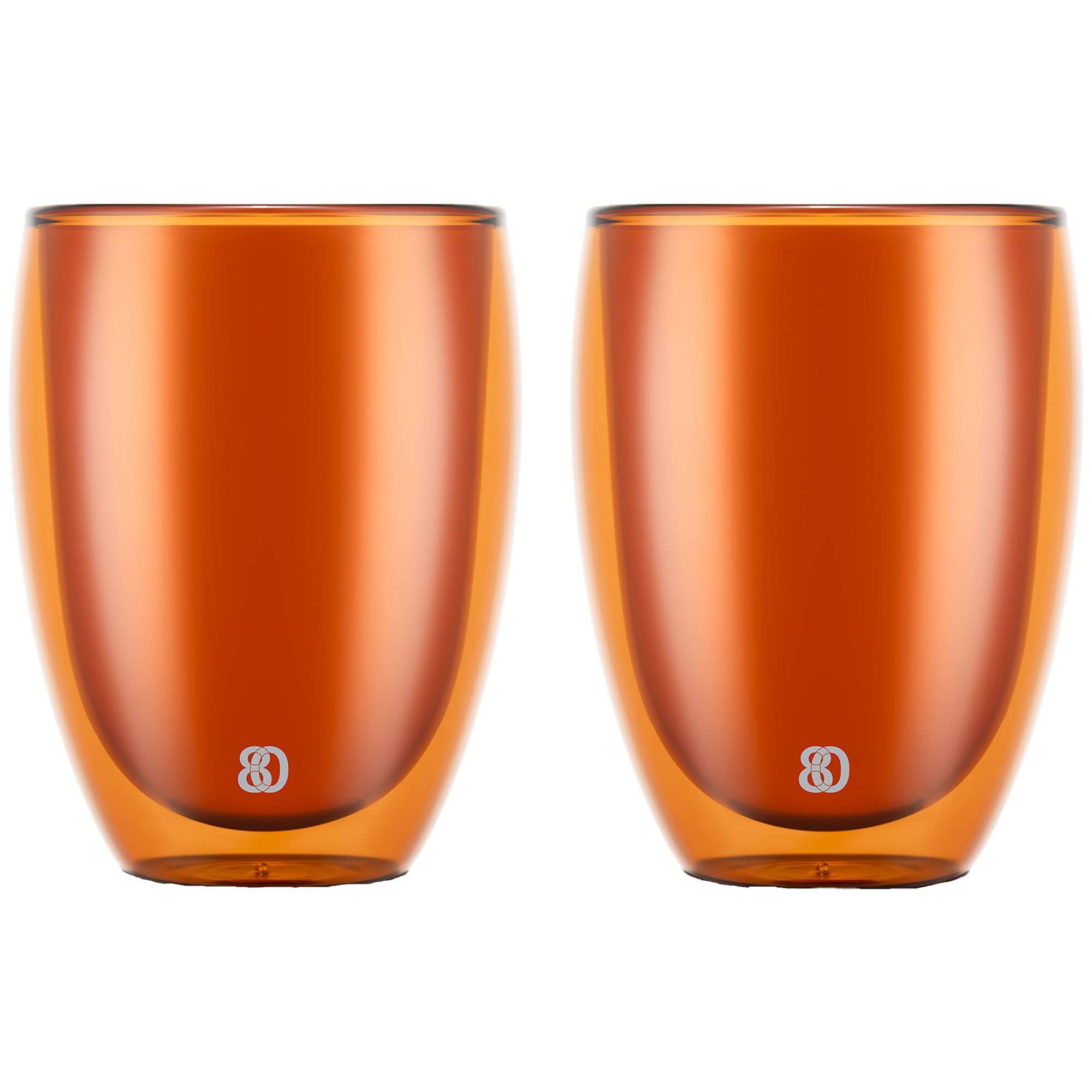 PAVINA dobbeltsidet glas 35 cl, orange, 2 stk.