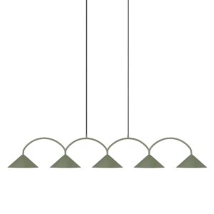 Pendel Curve 5 lampe, grøn