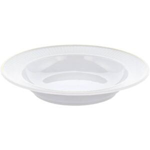 Plissé dyb tallerken 22 cm, hvid/guld