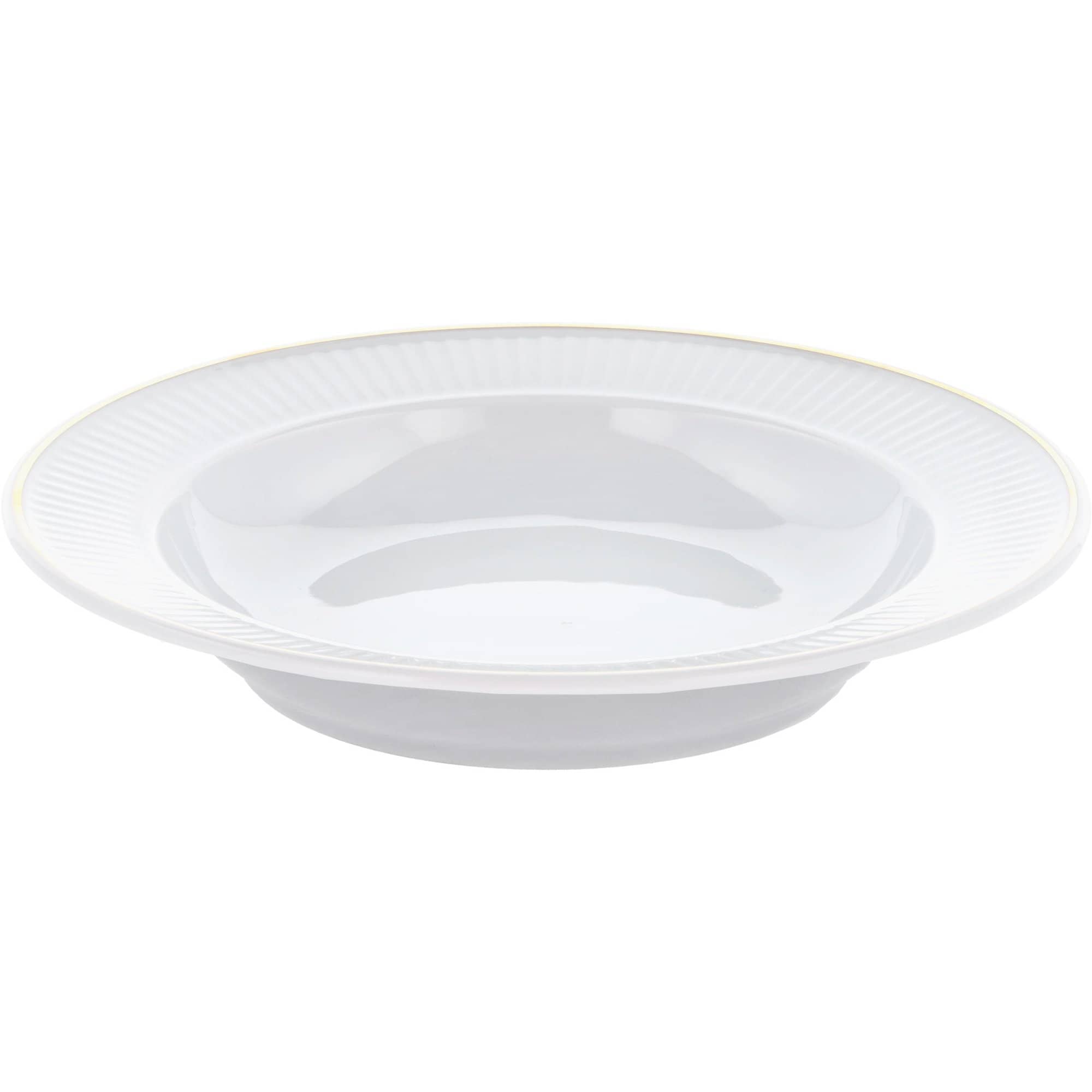 Plissé dyb tallerken 22 cm, hvid/guld