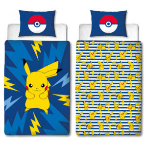Pokémon sengetøj med Pikachu - blå