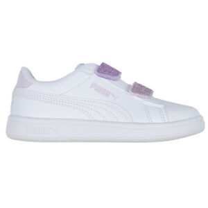 Puma Sko - Smash 3.0 L Glitter Velcro - White/Lavender Alert