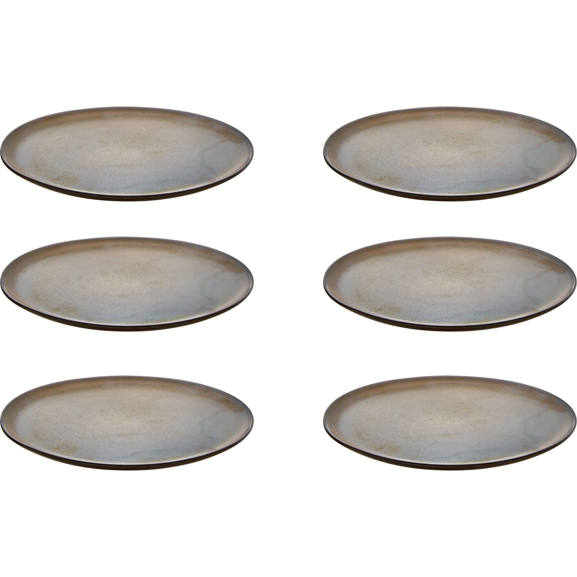 RAW desserttallerken, metallic brown, 6 stk.