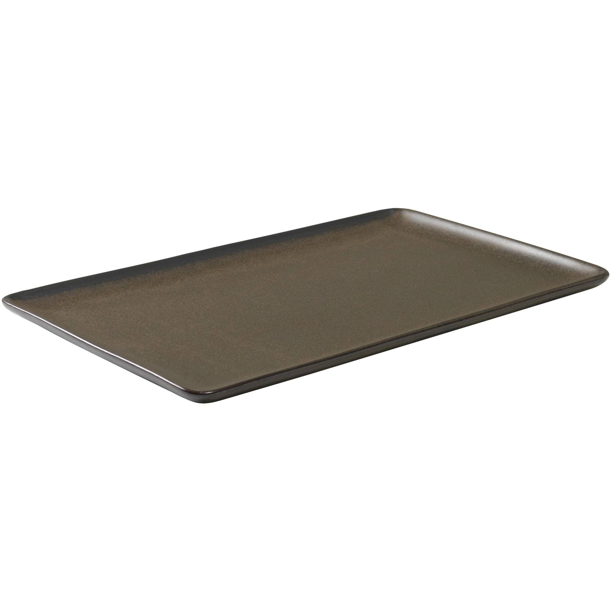 RAW rektangulær tallerken metallisk brun 31,5 cm.