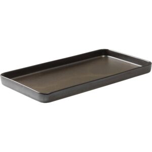 RAW rektangulær tallerken metallisk brun 34x18 cm.