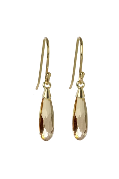 Raindrop øreringe - "Crystal Golden Shadow"/guld