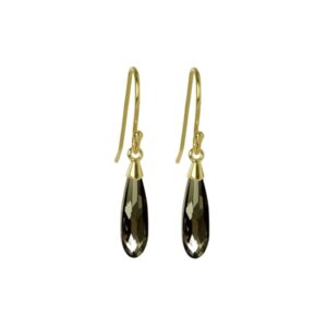Raindrop øreringe - "Crystal Silver Night"/guld