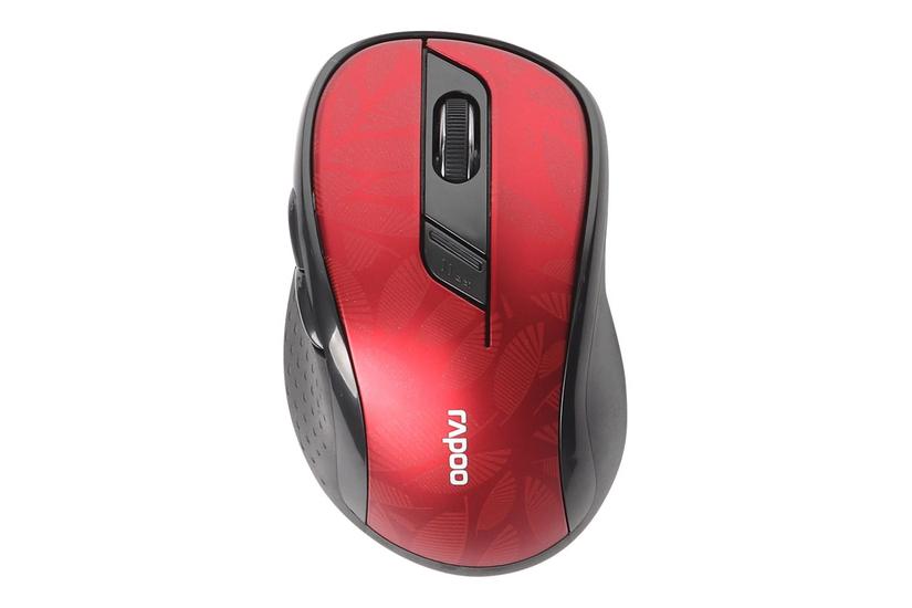 Rapoo M500 Silent - mus - 2.4 GHz, Bluetooth 4.0, Bluetooth 3.0 - mørkerød