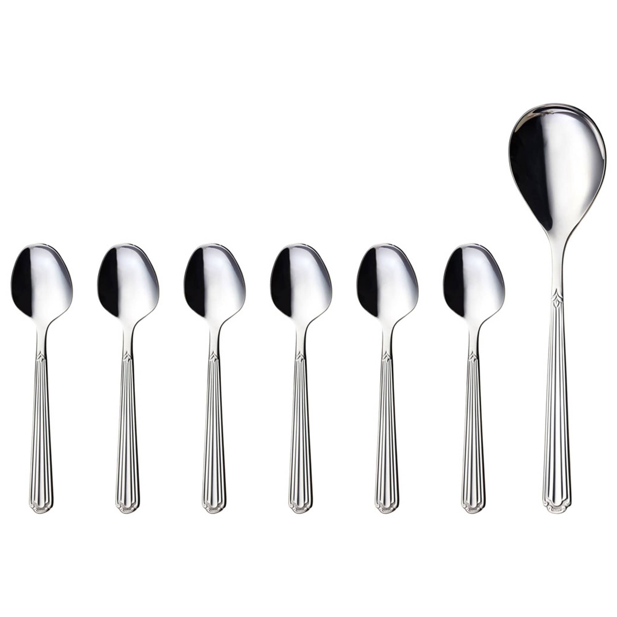 Renessanse dessertsæt 7 dele, stål