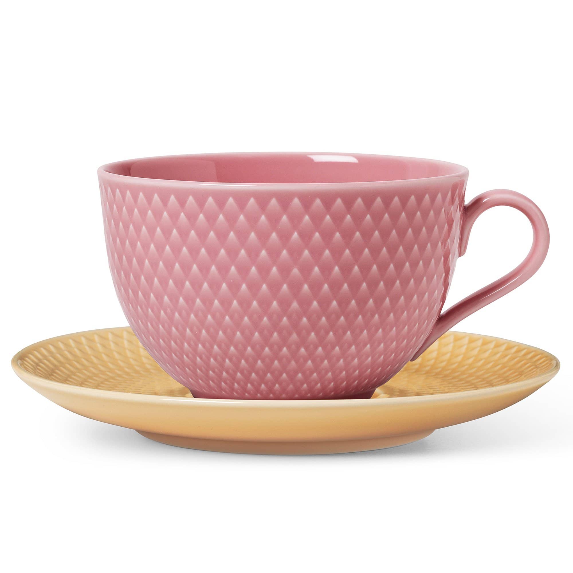 Rhombe Color tekop med underkop 39 cl. Rosa/sand