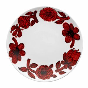 Rød Aster tallerken, 18 cm