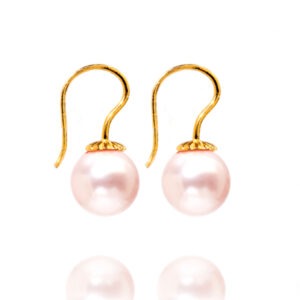 Romantic øreringe med perler i "Crystal Roseline"/guld