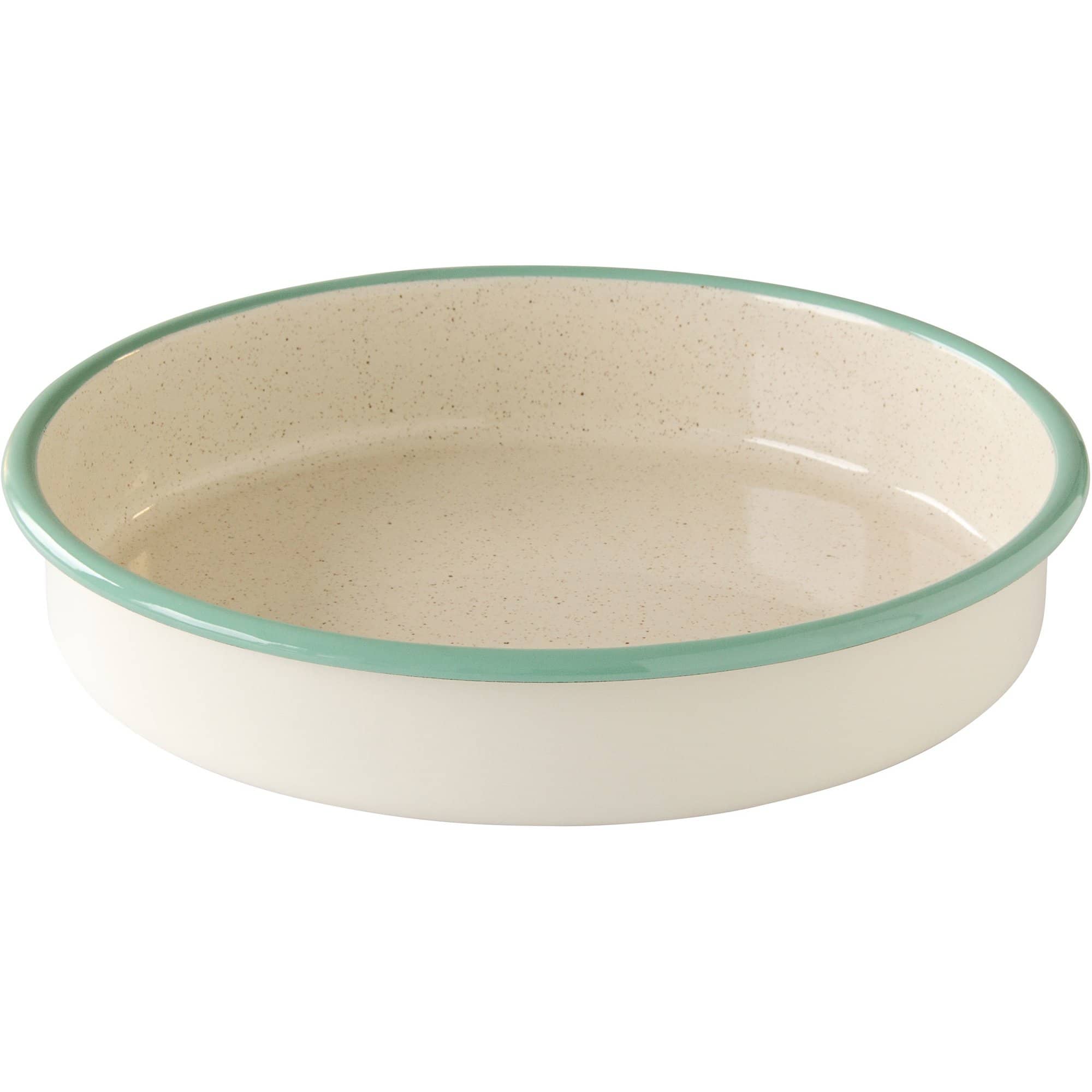Rundt ovnfast fad 28 cm, creme lux