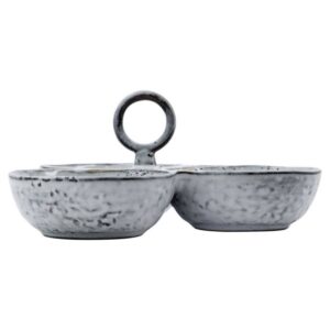 Rustic serveringsskål, grå/blå