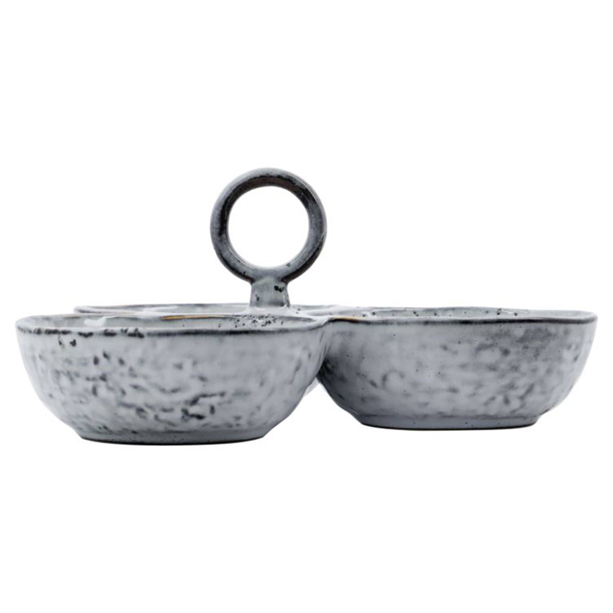Rustic serveringsskål, grå/blå