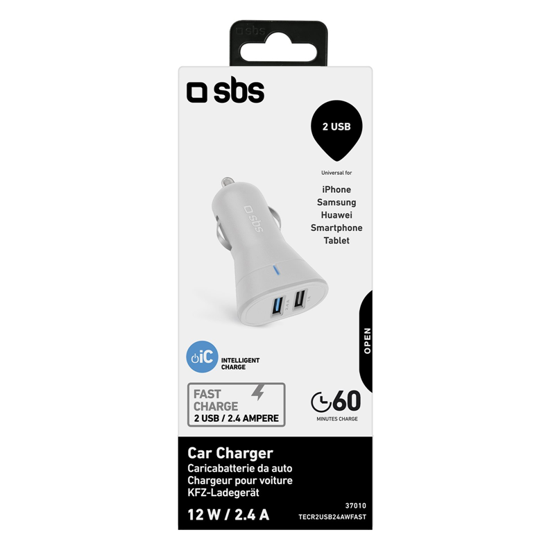 SBS 12W biloplader - Hvid