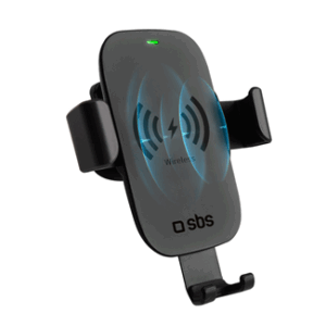 SBS mobilholder til luftdyse med trådløs opladning - Sort