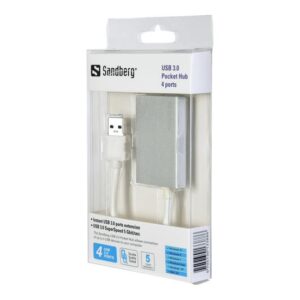 Sandberg USB 3.0 Pocket Hub - hub - 4 porte