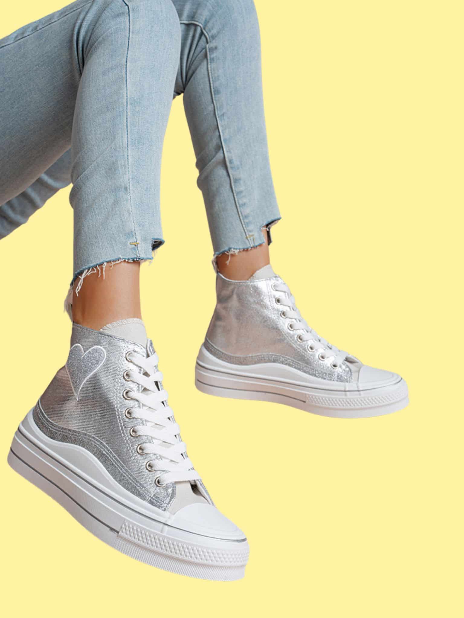 Sia High Sneakers - Silver 38
