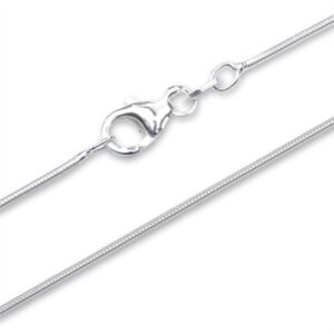 Slange halskæde i Sølv - 0,8 mm og 40 cm