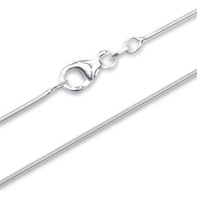 Slange halskæde i Sølv - 0,8 mm og 40 cm
