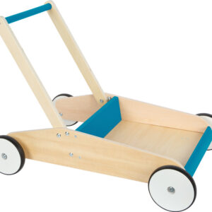 Small Foot - Gåvogn I Træ - Petroleumsblå
