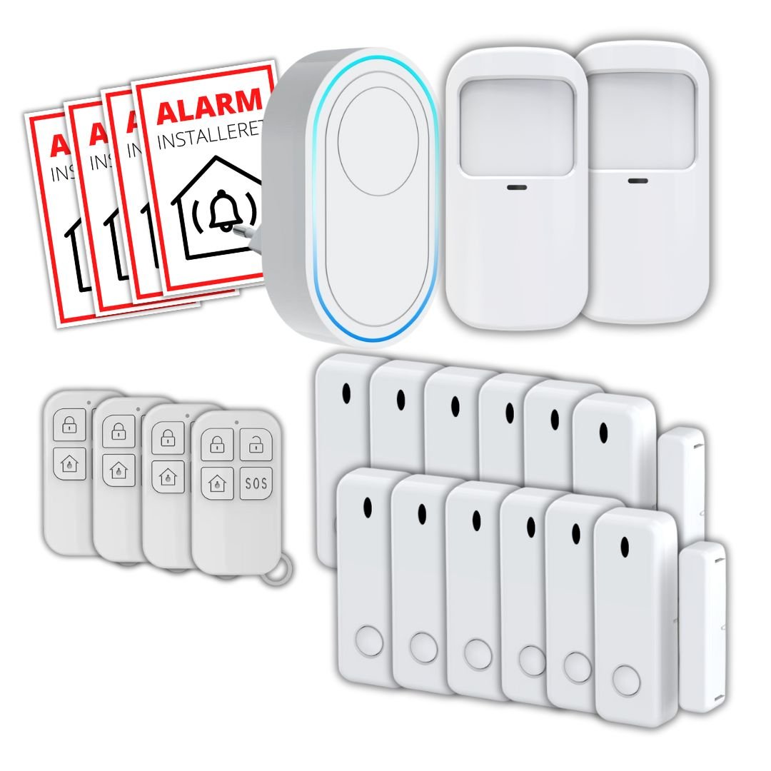Smart Home Large Alarm System med Tuya app, Wifi (100-200M2) - iHero