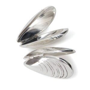 Sølvbelagte muslinger - spiseredskaber