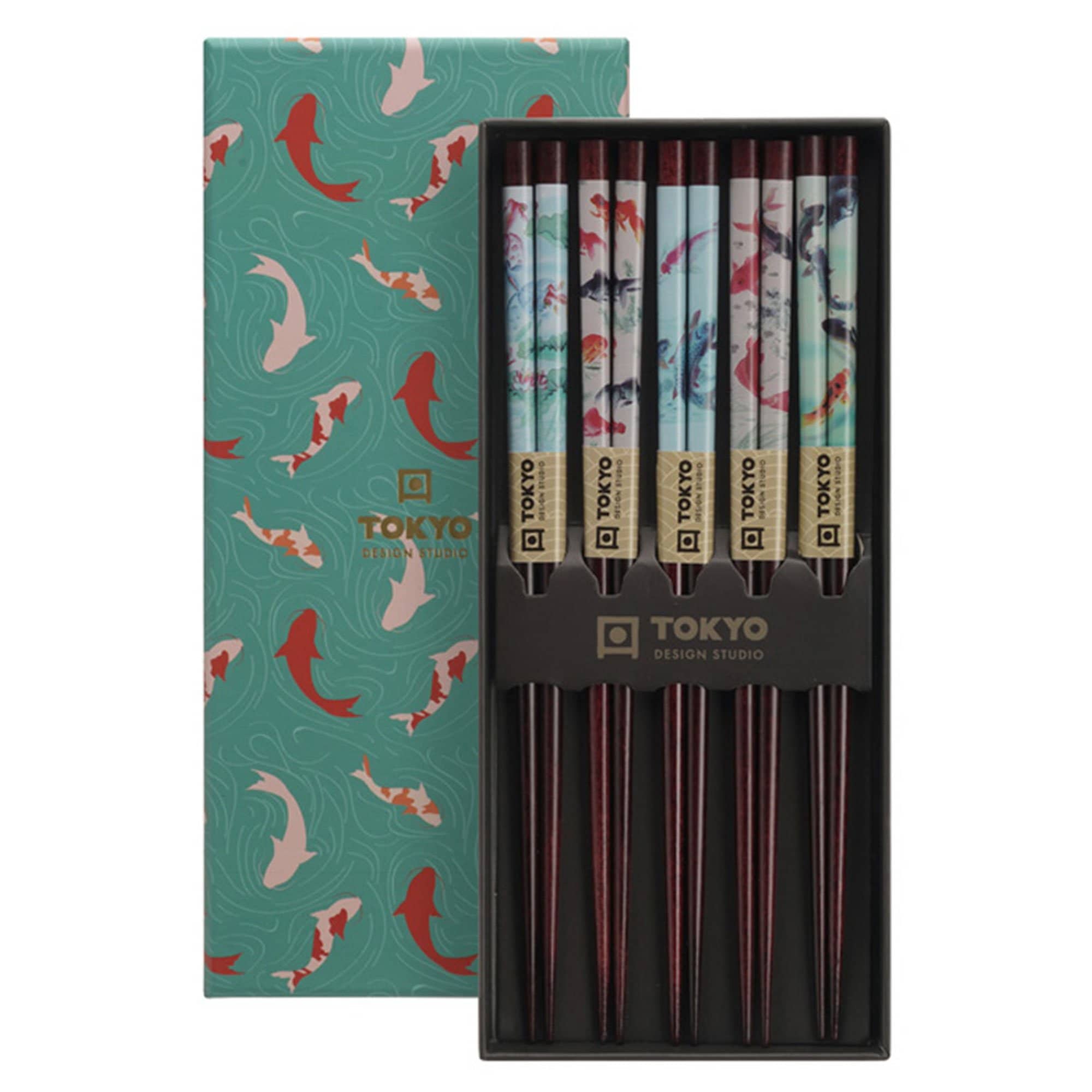 Spisepinde gavesæt med 5 par, goldfish