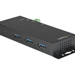 StarTech.com 4 Port USB C Hub 10Gbps - Metal Industrial USB 3.2/3.1 Gen 2 Type-C Hub - 3A/1C - USB-C or USB-A Host - Mountable - ESD/Surge (HB31C3A1CME) - hub - 4 porte